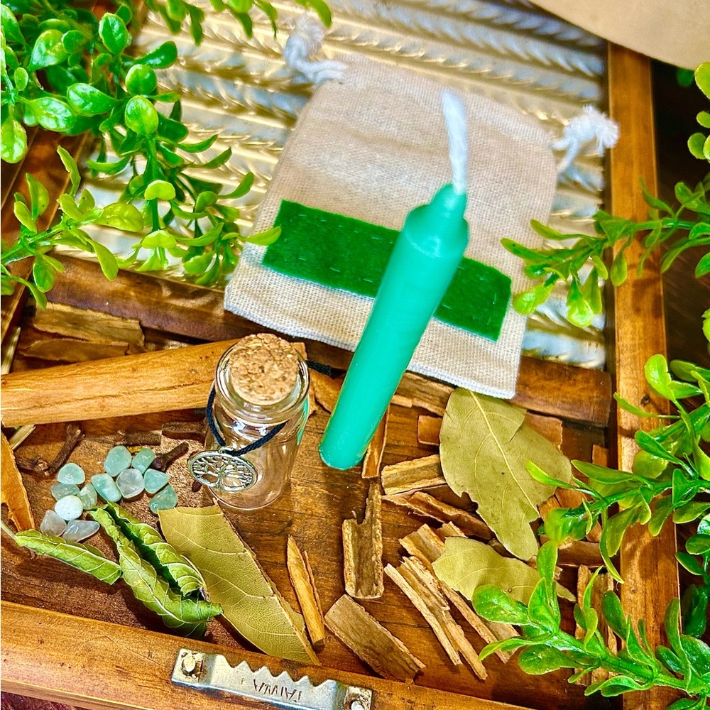 Green Money Spell Jar Kit Abundance / Money / Luck / Growth / Prosperity